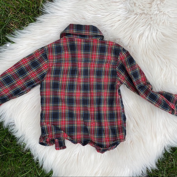 Carters red plaid button down shirt 3T - Picture 3 of 3